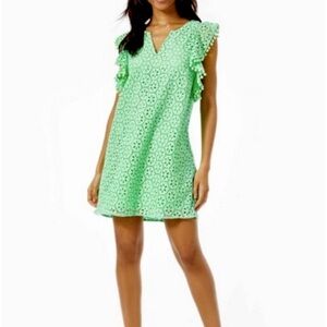 Lilly Pulitzer Mint Green Eyelet Mini Dress